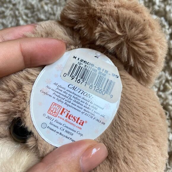 NWT Vtg 2011 Fiesta 10” Sitting Bear  Stuffed Animal - Picture 7 of 7